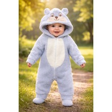 Chicsy Baby Kışlık Tatlı Bebek Peluş Astronot Tulum Kapüşonlu Ayıcık Figürlü Yumuşak Dokulu Kışlık