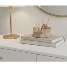 Kafs Store Dekoratif Fiyonk Detaylı Takı ve Aksesuar Organizeri – 12 Cm-12 Cm-4.5 cm