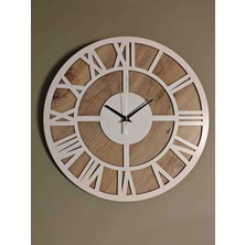 Ergeç Tasarım 40 cm Modern Roma Rakamlı Duvar Saati – Sessiz Akar Mekanizma – Çift Kat Mdf Ahşap