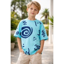 Almira Anne Bebek Penye Erkek Çocuk Mavi Kısa Kollu Bisiklet Yaka Tişört