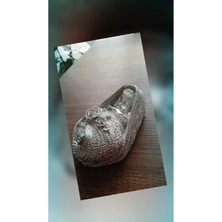 Doğal Beyaz beton alçı  Gül Detaylı  Bebek Biblosu