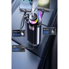 Starseven LED Işık Aydınlatmalı 45W Hava Nemlendirici 5’1 Arada Şarj Cihazı Araç Içi Çakmaklık Şarj Aleti