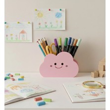 Kafs Store Dekoratif Bulut Kalemlik | 15 cm | Masa & Çalışma Masası Organizer-Pembe