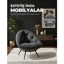 AVYNA Tekli Relax Berjer Koltuk | Tv ve Dinlenme Koltuğu | Ergonomik Minderli Model - Füme