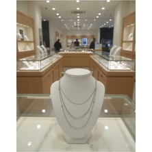 Çoklu Zincir Detaylı Gümüş Renk Kadın Kolye – Minimal Şık Tasarım