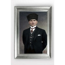 Giyense Gümüş Çerçeveli Atatürk Tablo AD123