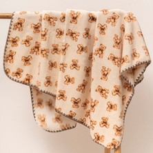 Mahfel %100 Welsoft-Polar Tek Katlı Premium Bebek Battaniyesi Ayıcık