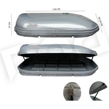 PWR Arac Ustu Tabut Bagaj Parlak Grı 450LT Tgr