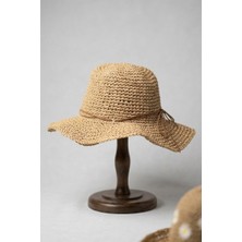 Mollycrush Kadın Hasır Fiyonk Detaylı Plaj Şapkası - Şekil Verilebilir Telli Bucket