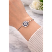Kalite Çelik Güneş Motifli Taşlı Kadın Bileklik