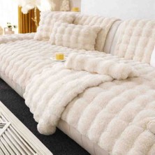 new colourse Peluş 3 Kişilik Kanepe Örtüsü 1 Adet 80X200CM Örtü