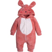 Chicsy Baby Kışlık Tatlı Peluş Pamuklu Nakışlı Kapüşonlu Welsoft Tulum