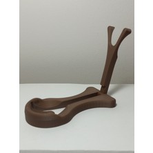 Mescolare Özel Tasarım Yatay Pipo Standı – Tekli Ergonomik Pipo Tutucu – Masaüstü Sergileme Aksesuarı-Bronz