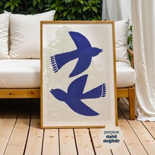 Persona Istanbul "cobalt Flight" - Matisse Ilhamlı Modern Minimalist Poster (Çerçevesiz)