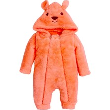 Chicsy Baby Kışlık Tatlı Ayıcık Figürlü Kapüşonlu Peluş Bebek Tulum
