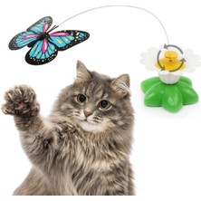 By Nevser® Hareketli Dönen Kelebek - Kedi Oyuncağı ( Pille Çalışır)