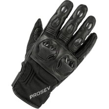 Prosev 4350 Deri Motosiklet Eldiveni Siyah