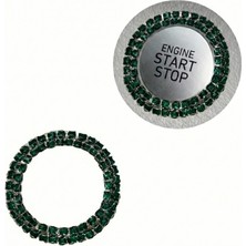 Calperia Kristal Taşlı Start Stop Düğme Halkası Yeşil
