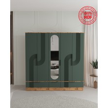 T&B Ekin 5 Kapaklı Çekmeceli Bazalı Gardırop - Tamamı Mdf