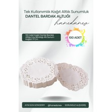 Hanedanev 100 Adet Kağıt Dantel Bardak Altlığı Çay Bardağı Altı Sunum Kağıdı I 9 cm
