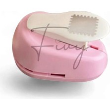 Fivy Pembe Renk Pul Delgeç Tasarım Scrapbooking Malzemesi - Pul Şekilli Delgeç Kağıt Kesici