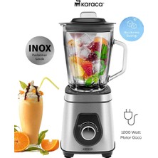 Karaca Lezzetli Smothiler, Milkshakeler,sebze Suları 1200W Paslanmaz Çelik Bıçaklı Geniş Hazneli Quick Mix Inox Smoothie Blender