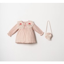 Blumi Kids Mantar Nakışlı Müslin Elbise & Çanta Seti