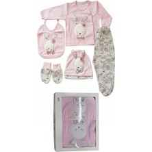 Ens Group Avm Tavşan Figürlü %100 Pamuk Kız Bebek Hastane Çıkışı 5’li Set – Yenidoğan & 0–1 Yaş