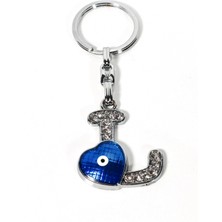 Moncuk Design Taşlı “l” Harfi Nazar Detaylı Anahtarlık – Kişisel Anlam ve Işıltılı Şıklık