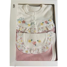 Ens Group Avm Çiçek Nakışlı %100 Pamuk Kız Bebek Hastane Çıkışı 5’li Set – Yenidoğan & 0–1 Yaş