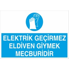 Fiyatiko Elektrik Geçirmez Eldiven Mecburidir 25X35CM 3mm Dekota