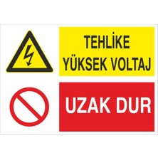 Fiyatiko Tehlike Yüksek Voltaj 25X35CM 3mm Dekota