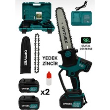 Optivex Dal Budama Testeresi Kömürsüz Otomatik Yağlamalı Dijital Göstergeli 21V 3 Amper