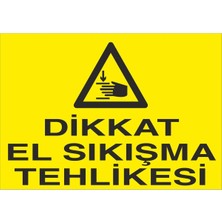 Fiyatiko Dikkat El Sikişma Tehlikesi 25X35CM 3mm Dekota