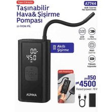 Zoli 4500 Mah Powerbank Özellikli Şarjlı Araç Lastik Hava Şişirme Pompası El Fenerli Oto Hava Kompresör