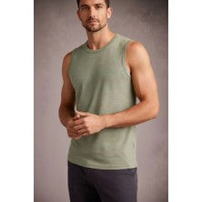 paris store Erkek Flamlı Kumaş Sıfır Kolsuz Atlet Basic Spor Üst, Günlük ve Fitness Kullanımına Uygun - Mint Yeşili