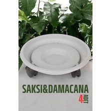 Creatividad Solutions Tekerlekli Saksı Altığı 4 Adet 37 cm Beyaz 721054