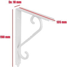 Raf Altı Raf Tutucu Ayak Ferforje Siyah 135X190 mm 2 Adet