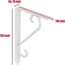 Ferforje Dekoratif Raf Altı Raf Ayağı Bakır 110 x 155 mm