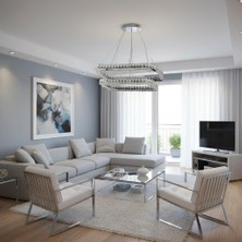 Elizim Home Lighting Elentra 2 Katlı Kristal Taşlı Ledli Avize