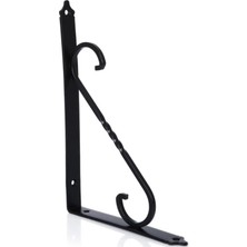 Ferforje Dekoratif Raf Altı Raf Ayağı Siyah 155 x 230 mm