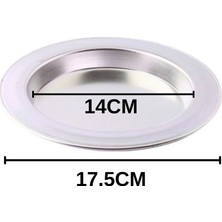 Albergio Alüminyum Künefe Tabağı 14 cm Iç Çap 17,5 cm Dış Çap 2,5 cm Derinlik Künefe Tepsisi Iki Kişilik