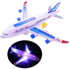 Magicway Turkish Airlines A330 Dev Boy Yerde Gezen 40 cm Pilli Sesli 3D Işıklı Müzikli Çarp Dön Oyuncak Uçak