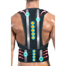 Allians Unisex Sırt Duruş Korsesi Balenli ve Manyetik Destekli Dik Durma Aparatı