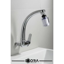 Esora Kireç Önleyici Pamuk Başlıklı Kuğu Borulu Duvardan Tek Su Mutfak - Banyo ve Lavabo Bataryası