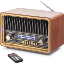 Nuveden Bluetooth Nostaljik Hoparlör Fm Kumandalı 30 x 16 x 18.8 cm NS8075BT DIE-RSTG34