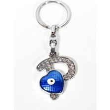 Moncuk Design Taşlı “p” Harfi Nazar Detaylı Anahtarlık – Kişisel Anlam ve Şık Zarafet