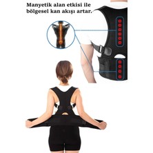 Allians Ortopedik Siyah Dik Duruş Korse, Kamburluk Önleyici ve Manyetik Destek