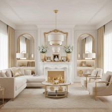 Elizim Home Lighting Pasta Tekli Abajur Krem Sarkıt Avize