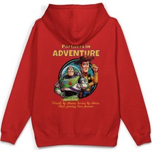 Overoz Toy Story Sırt Baskılı Kapüşonlu Yarı Oversize Unisex Sweatshirt Hoodie 1391